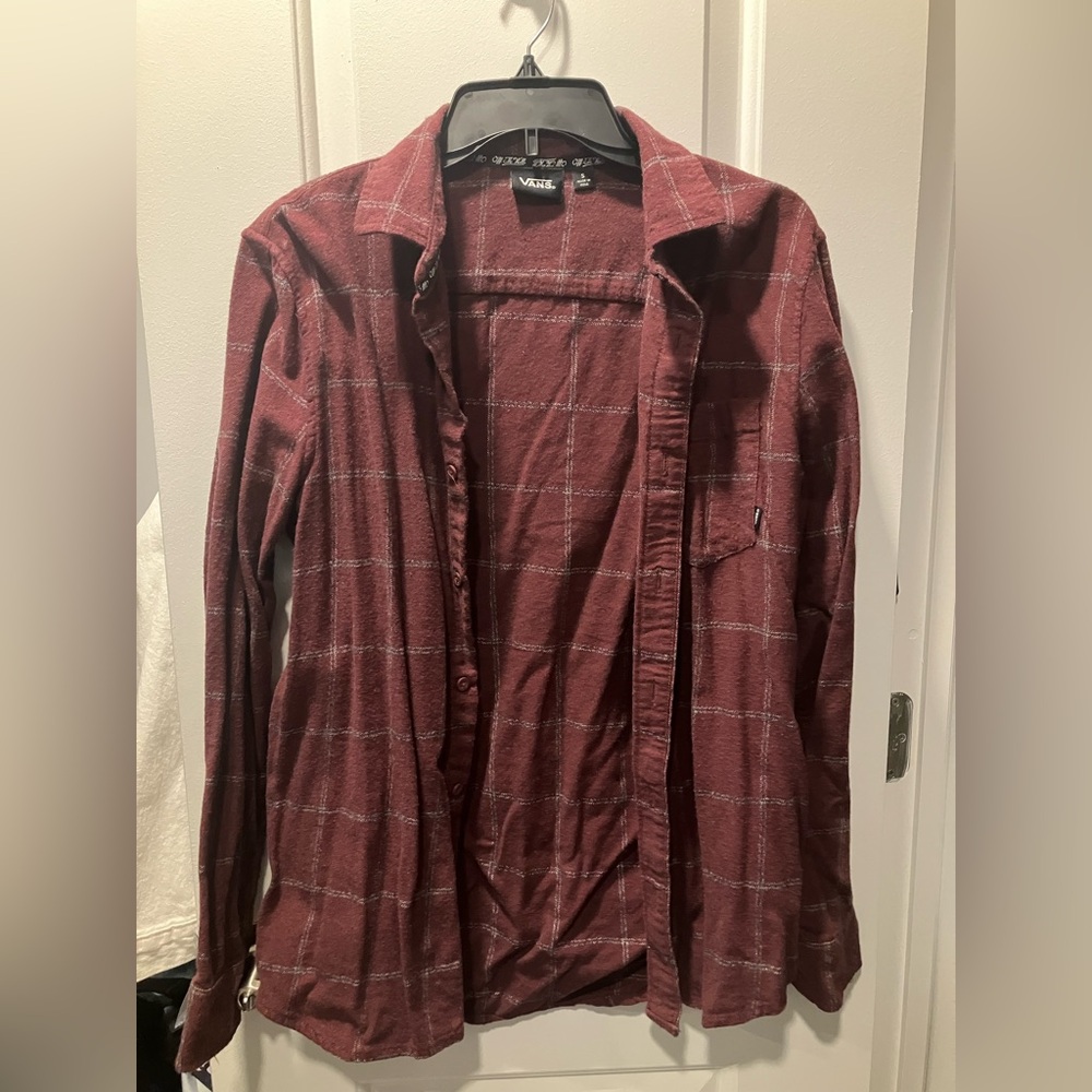Men’s Vans Maroon Plaid Shirt